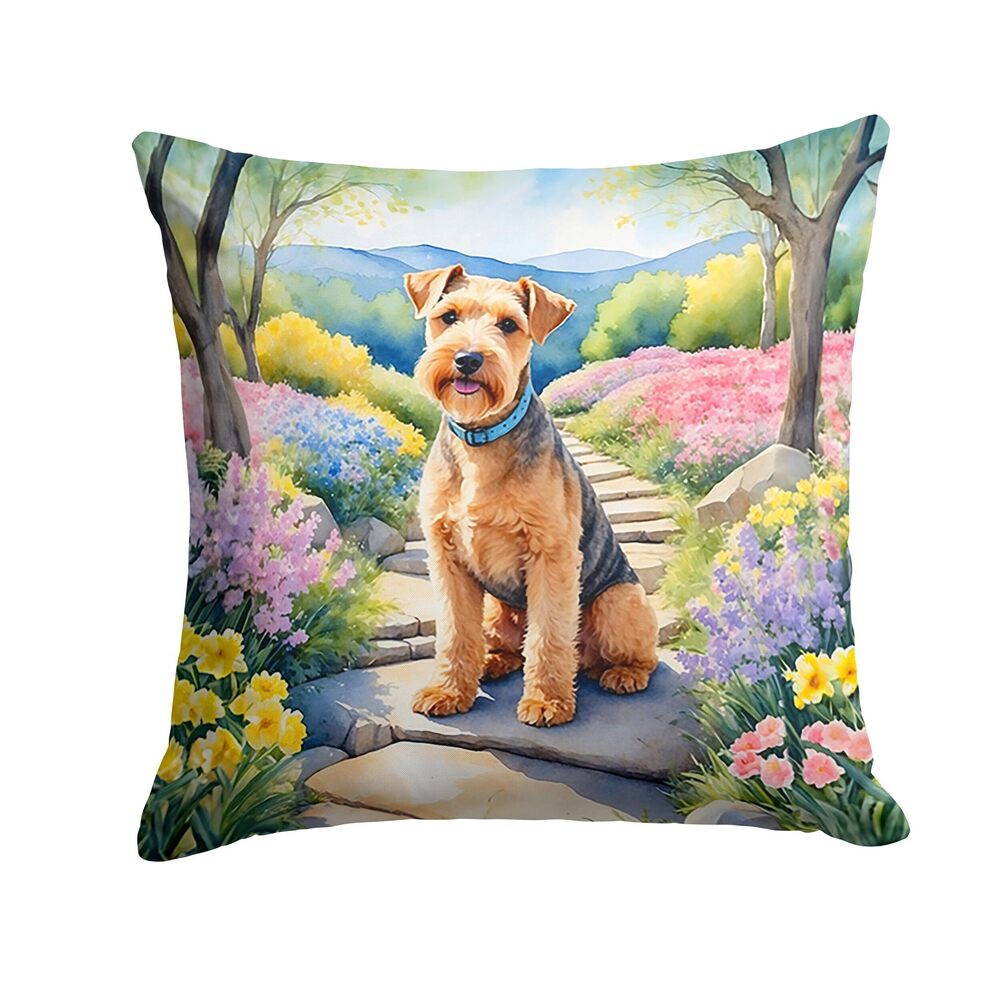 1316 Spring Path Throw Pillow, 18Hx18W, Lakeland Terrier 6665